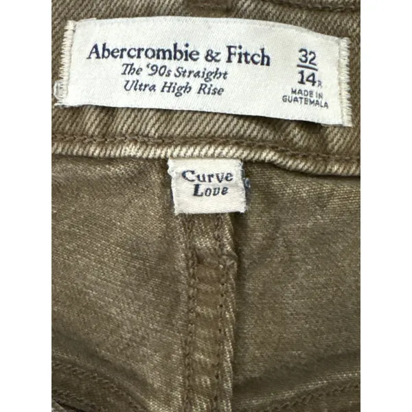 Abercrombie‎ & Fitch 90s Straight Ultra High Rise Brown Jeans 30x29 AF Denim - Image 9