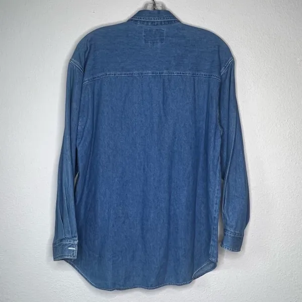 Vintage Quizz Again Denim Embroidered‎ Christmas Bear Shirt - Image 4