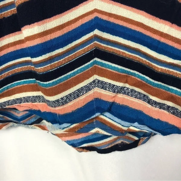 DR2 Navy Blue Colorful Chevron Short Sleeve Mini Dress‎ XS - Image 4