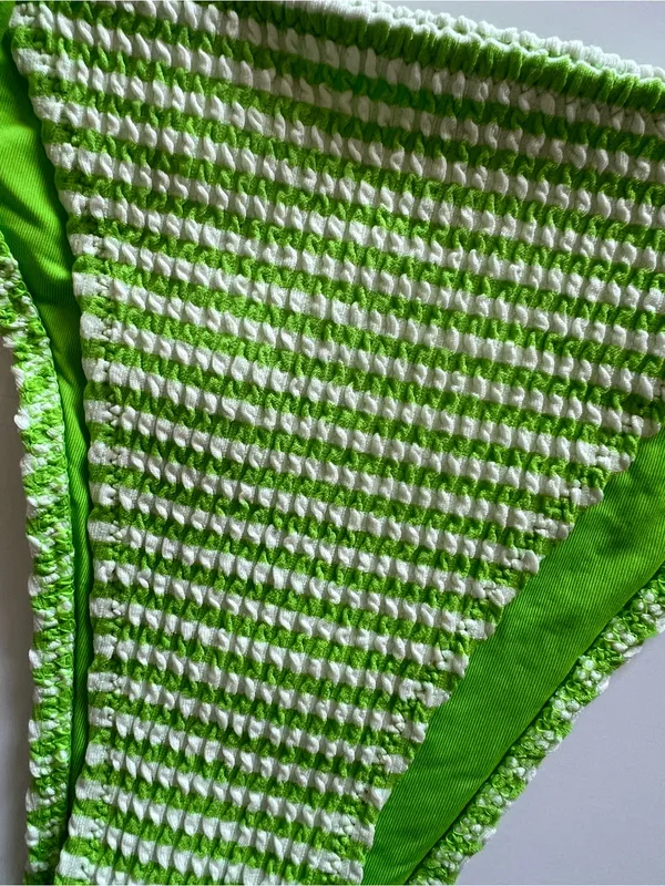 {Aerie} Brand New Crinkle Stripe Cheekiest Tie Bikini Bottoms - Image 6