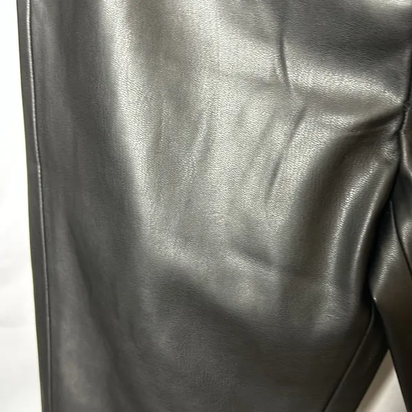 Zara Black Faux Leather Skinny Leggings/Pants - Size Medium - Image 3