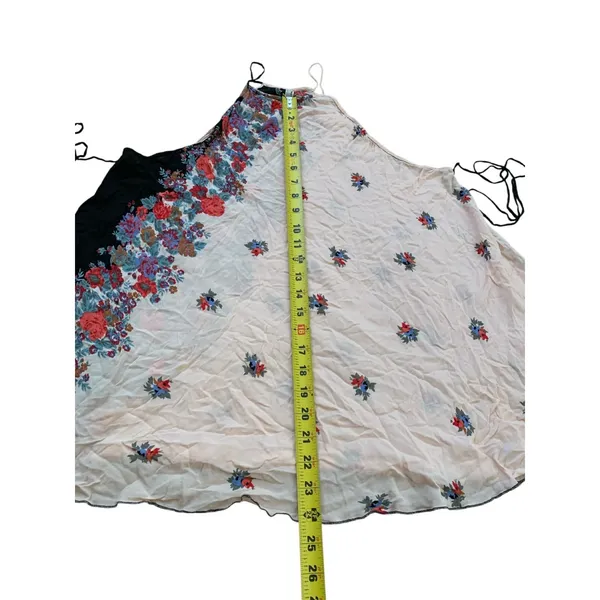 Intimately Free People Floral Halter‎ Top XS Black Pink Boho Trapeze Flowy - Image 7