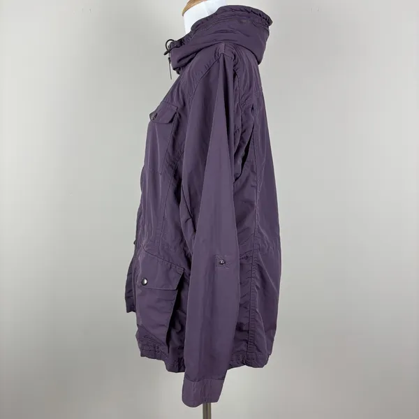 Eddie Bauer Travex Utility Windbreaker‎ Jacket Womens Medium Purple Full Zip M - Image 6