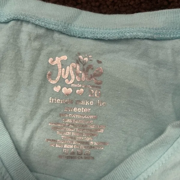 Justice blue/purple 35 color changing short sleeve shirt XL Girl’s, S Women’s - Image 7