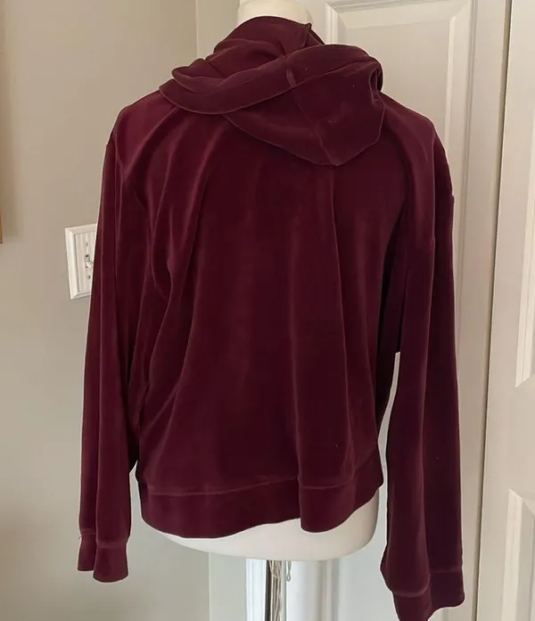 Coolest Vintage Purple Oversized Velour Zip Up Hoodie - Image 5