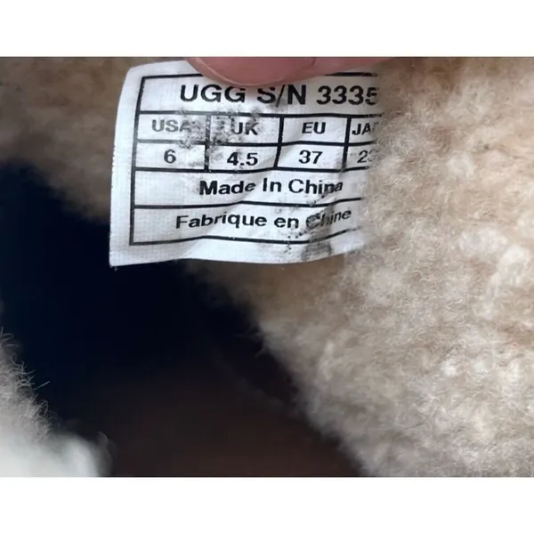 UGG Women's Caspia Suede Shearling Ankle Boots Size 6 Black Lace Up Winter Shoes - Image 8