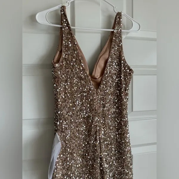 Mac Duggal Sequin Mini Sleeveless‎ Cocktail Dress in Gold- NWT - Image 9