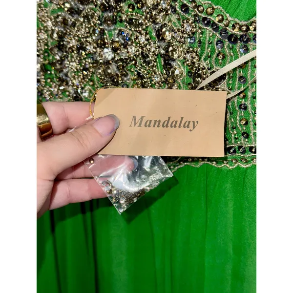 NWT Mandalay Dark Lime Green Beaded Embellished Mini Cocktail Party Dress Size 6 - Image 15