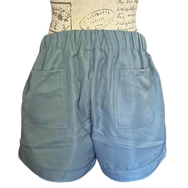 Zenana Blue Gray Drawstring Shorts Size X-Large - Image 7