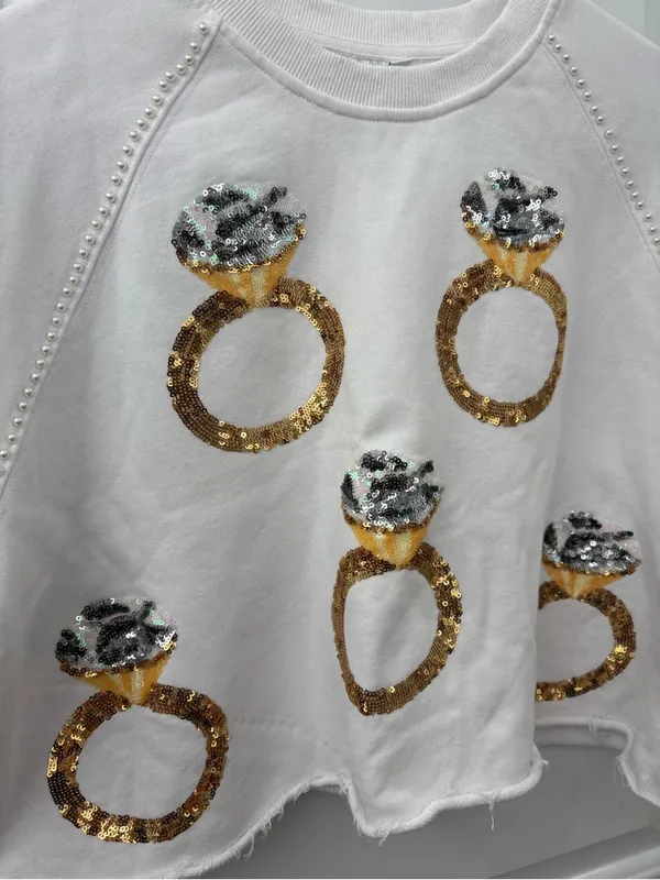 Queen of Sparkles ring sparkle sweatshirt top bling - Image 4