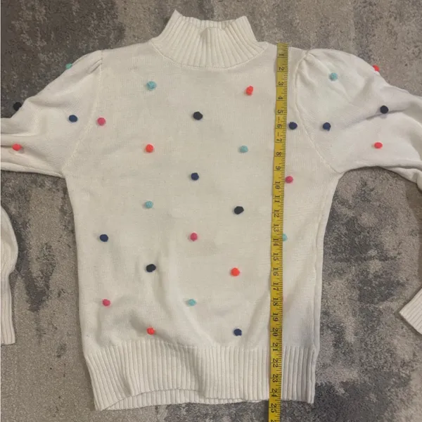Women's Crown & Ivy Polka Dot Sweater - White with Multicolor Accents - Image 6