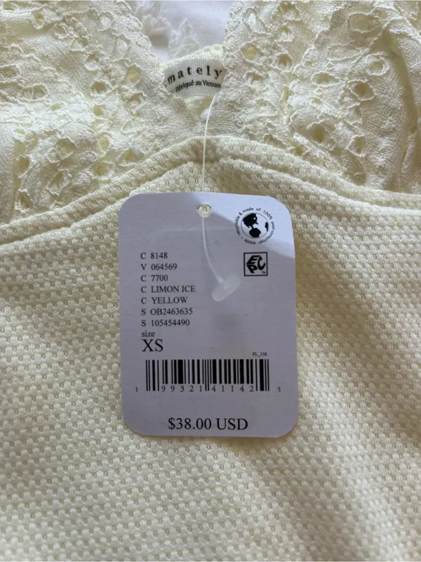 Free People Limon Ice Yellow Lace-Trim Tank - Image 3