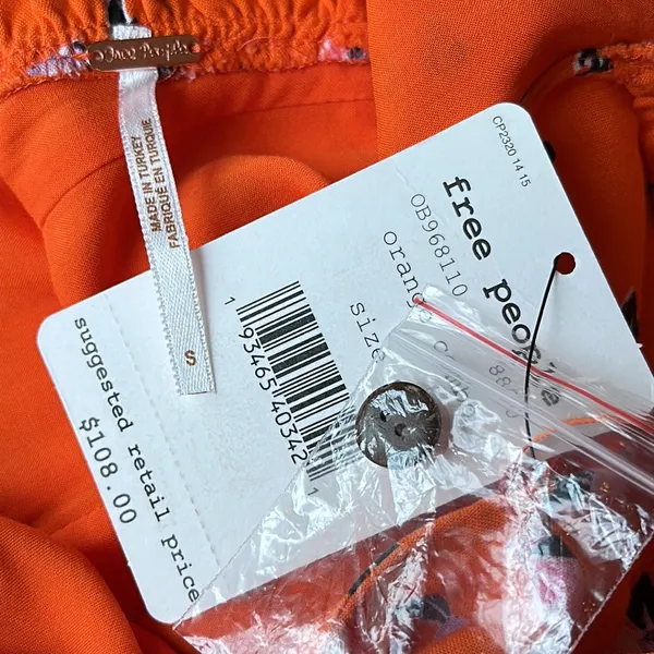 NWT Free People Orange Mini Dress with open back size S - Image 2