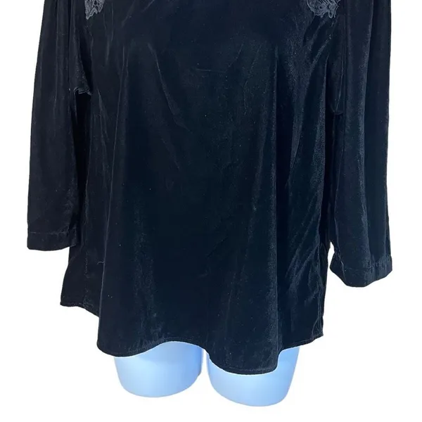 ‎Zara Velour 3/4 sleeve top Size M - Image 5