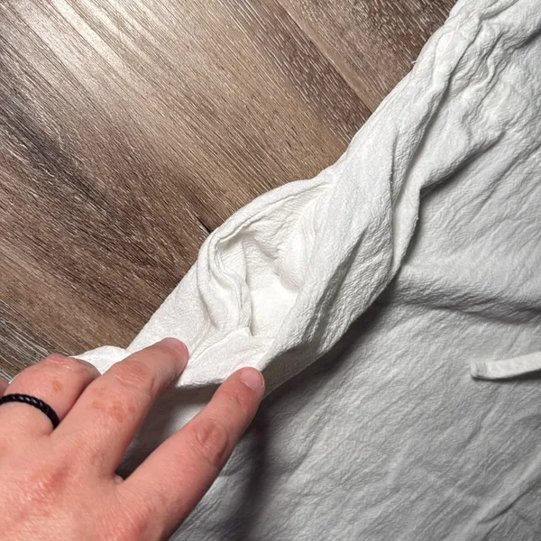 Women's Drawstring Waist Mini‎ Dress Pockets Short Sleeves Round Neck Medium - Image 2