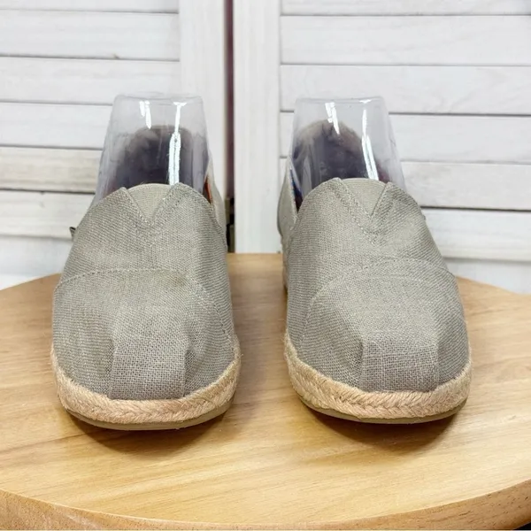 Bobs‎ by Skechers Highlights High Jinx Canvas Wedge Espadrille Shoes Tan 9 - Image 4