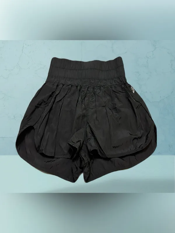 FP Movement by Free People Black Smocked-Waist Athletic Shorts SP - Image 3