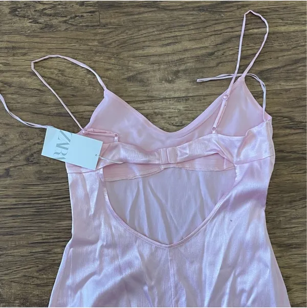 ZARA Midi Satin Dress - Image 4