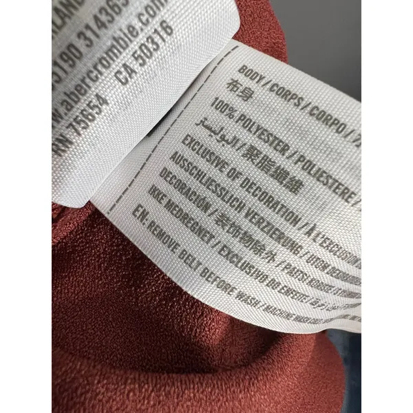 Abercrombie‎ Terra Cotta Satin Jogger Pants Paperbag Waist Tie Belt Size Small - Image 7