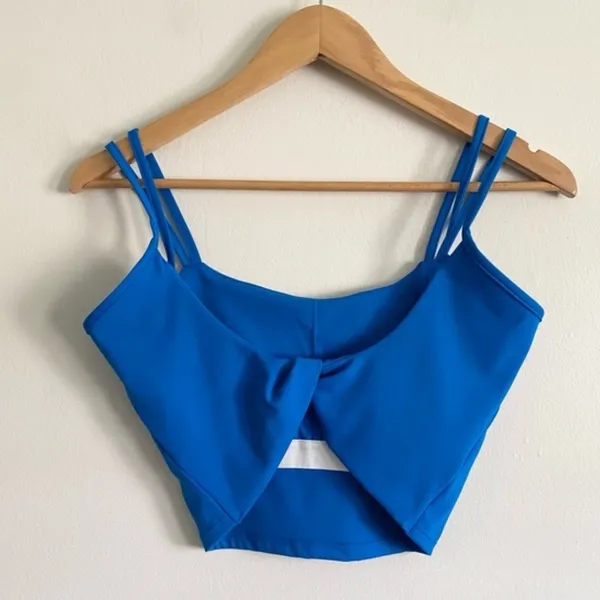 Blue Women's Strappy Top exercise cobalt blue size M Size M - Image 6