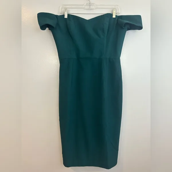 Dress the Population Bailey Pine Green Off the Shoulder Sheath/Bodycon Dress XL - Image 2