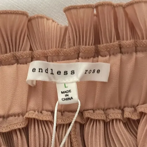 Endless Rose Off Shoulder with Adjustable Straps Tan Pleated Flowy Blouse - Image 7