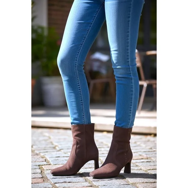 Easy Spirit Catiana Womens‎ 6.5 Brown Wide Calf Pointed Toe Heeled Ankle Boots - Image 2