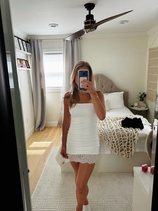 Edikted Seraphina Lace Mini Dress White - Image 2