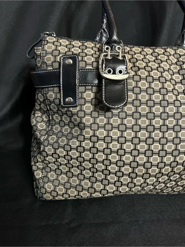 Nine West Women’s Large Black Geometric Tote Handbag - Image 4