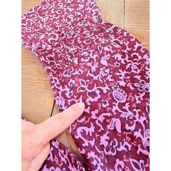 Derek Lam 10‎ Crosby Paisley Mini Dress Womens Burgundy Pink Size 6 - Image 5