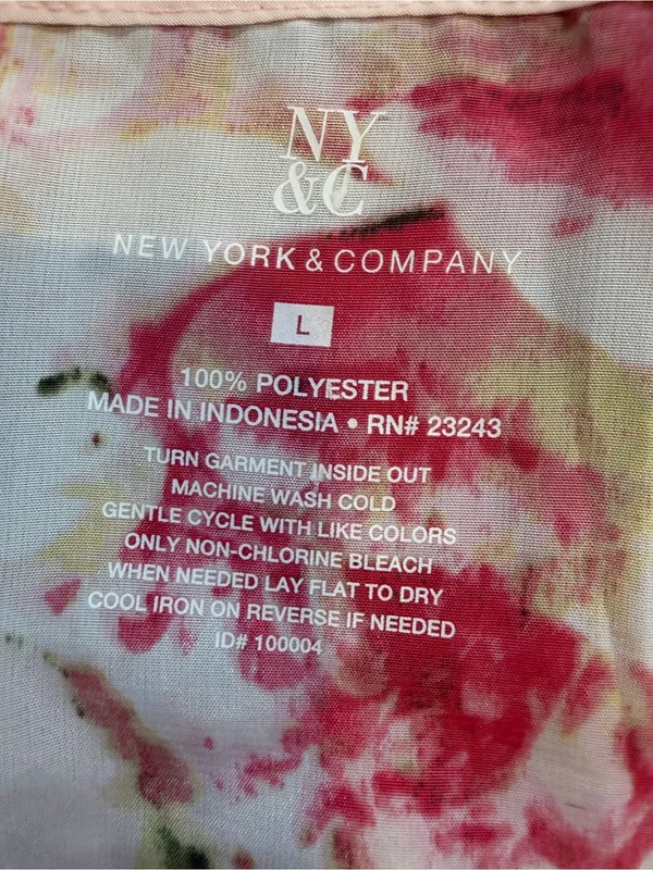 New York & Company Pink Floral Lace-Trim Camisole - Image 3