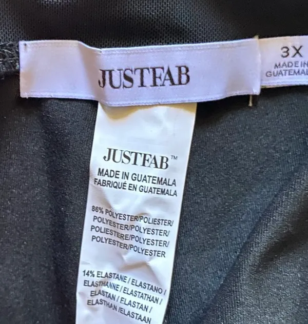 NWOT-JUST FAB Black high rise athletic leggings, brand new, never worn, size 3x Measurements: Waist: side to side 18-22 inches Rise: 14 inches Inseam: 27 inches - Image 5