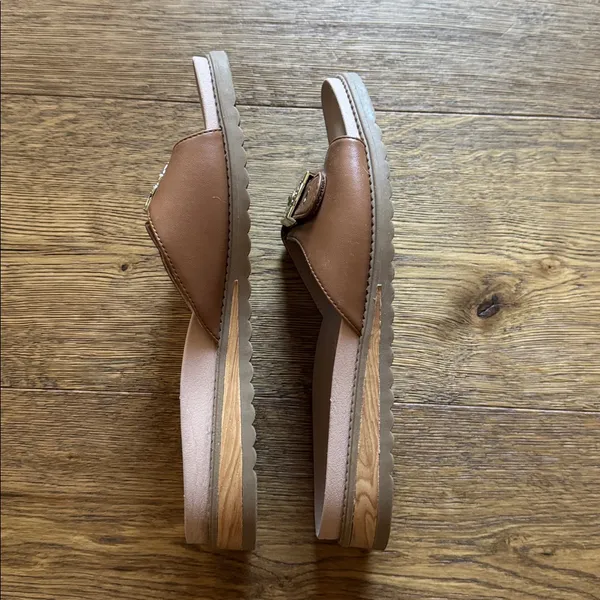 Dr. Scholl's Island Icon Shoes Tan Sandal Slip On Buckle Slide US Size 9 - Image 4