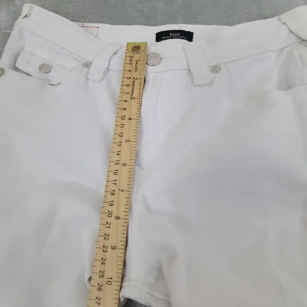 True Religion Jeans Women's 30 HALLE Mid Rise‎ Super Skinny White Denim - Image 5