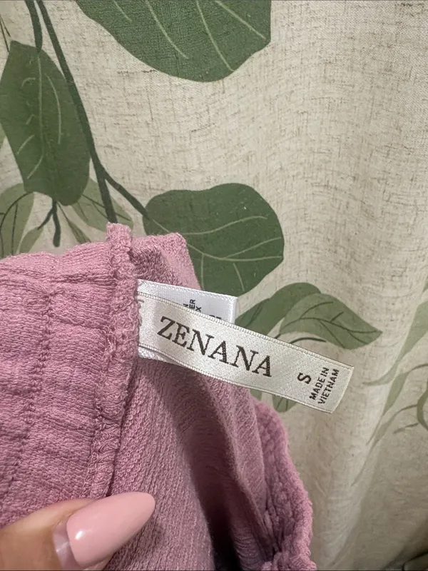 Zenana Outfitters Pink Textured Lounge Pants - Image 3