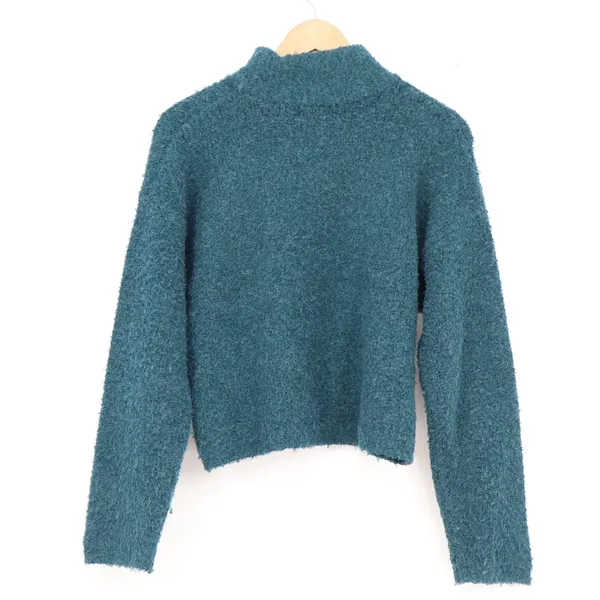 Universal Thread Teal Mock Neck Fuzzy Boucle Knit Sweater XS - Image 5