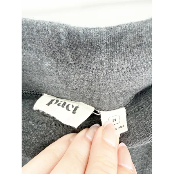 PACT Organic Cotton Cinched Tapered Leg Joggers Women's‎ M Gray Athleisure - Image 6