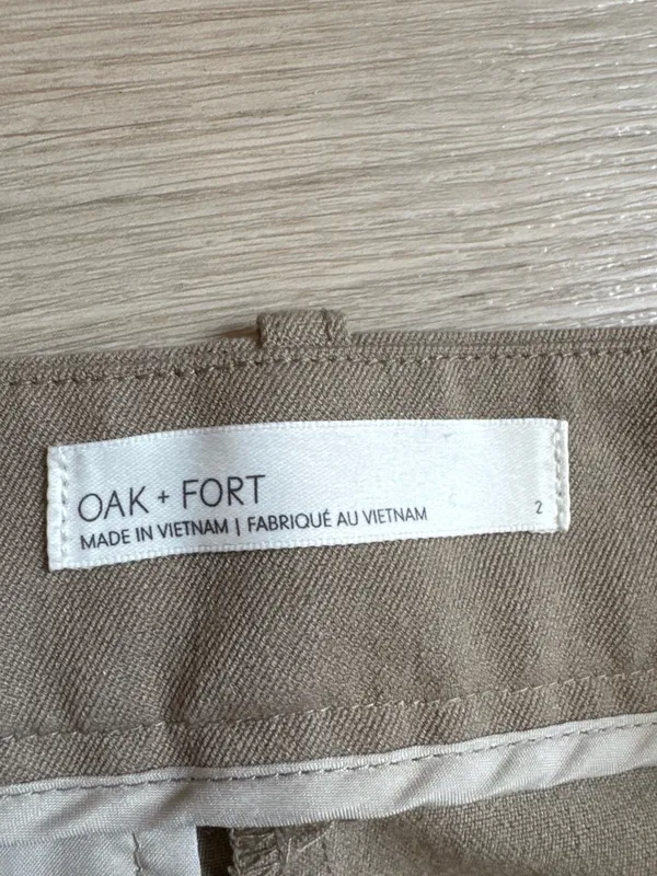 OAK + FORT Wide-Leg Pants in Taupe - Image 4