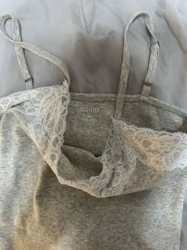Hollister Lace Cami Y2K Trim grey - Image 2