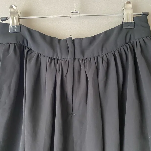 H&M Size 4 Black Mini Skirt Layered Chiffon Flowy Skater‎ A-Line Casual Classic - Image 4
