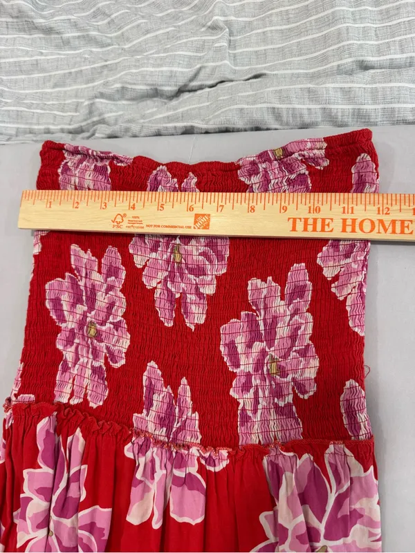 Abel The Label Anthropologie Floral Red & Pink Maci Dress‎ Medium - Image 5