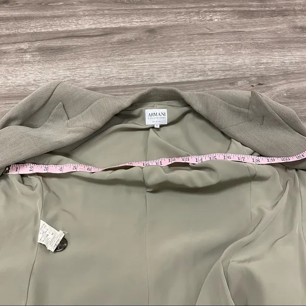 Armani Collezioni Made in Italy Taupe Gray Tailored Blazer 8 - Image 3
