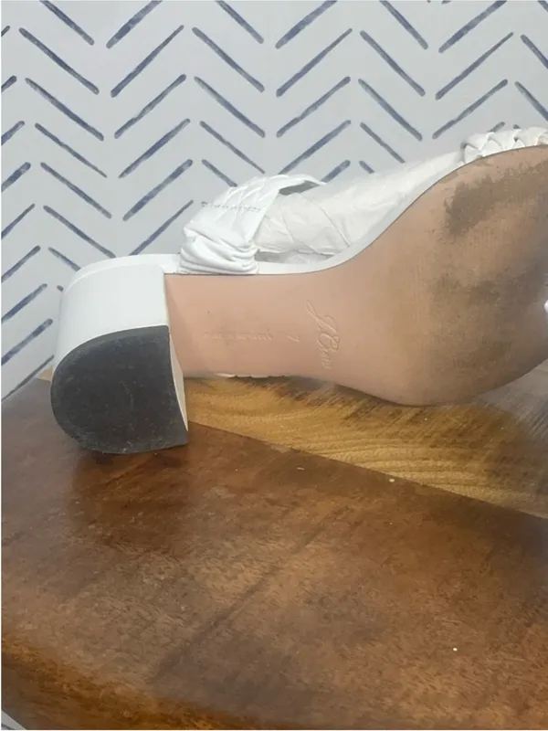 J.Crew White Double Strap Block Heel size 7 - Image 6