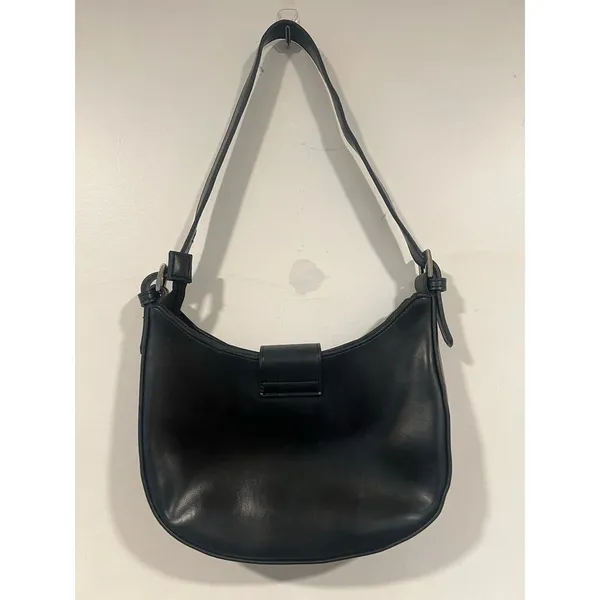 Women’s Black Faux Leather Small Hobo Bag - Image 3