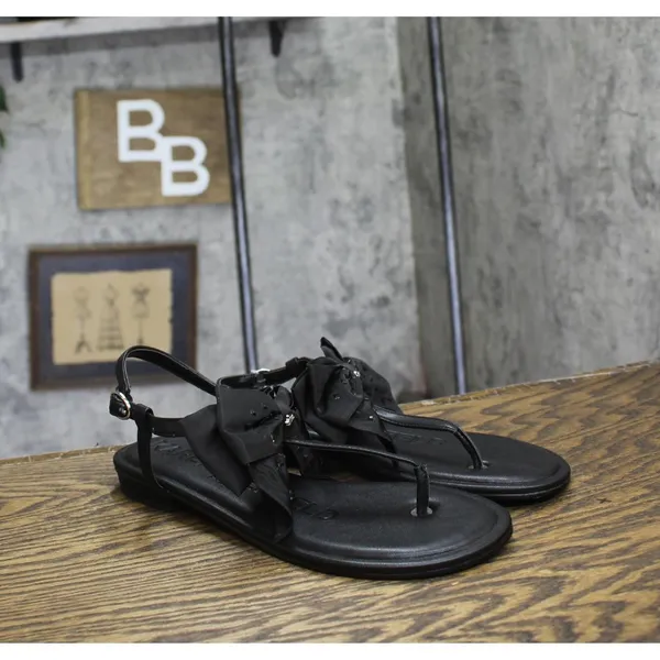 NWT Karl Lagerfeld Paris Womens Cristi Studded Bow Thong Sandal Slide Black 9M - Image 3