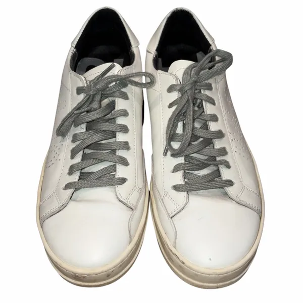 P448 John Distressed Leather Low Top Lace Up Sneakers Shoes 38 - Image 2