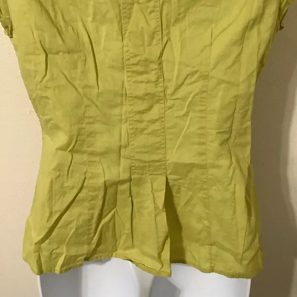 Vintage Y2K Green Fairycore Cottagecore Fairy Ruffle Cotton Button Up‎ Top Sz 10 - Image 10