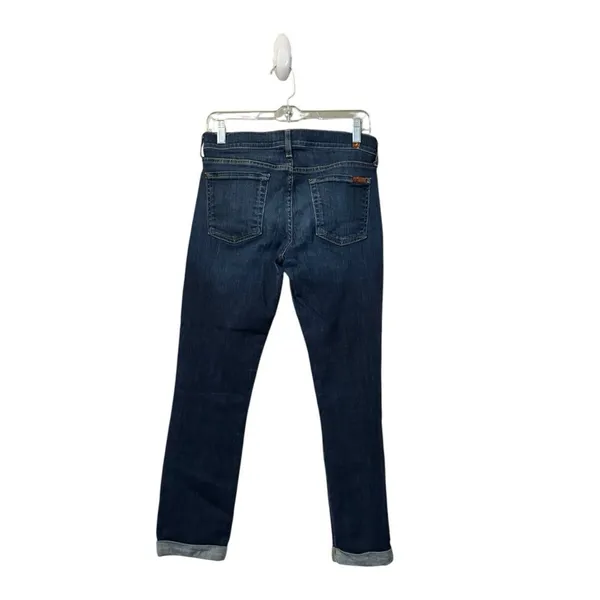 7 For All Mankind‎ Jeans Women’s 29 Blue The Skinny Crop Roll Stretch Preppy - Image 2