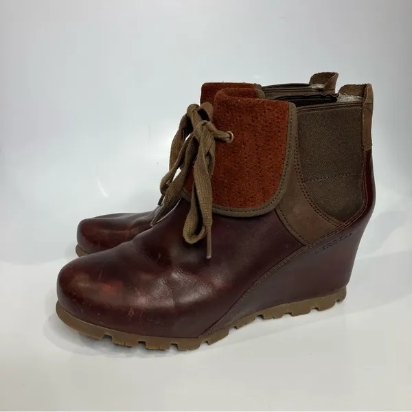 Merrell wedgetarian cinnamon smooth leather ankle boots women’s size 7‎ casual - Image 2
