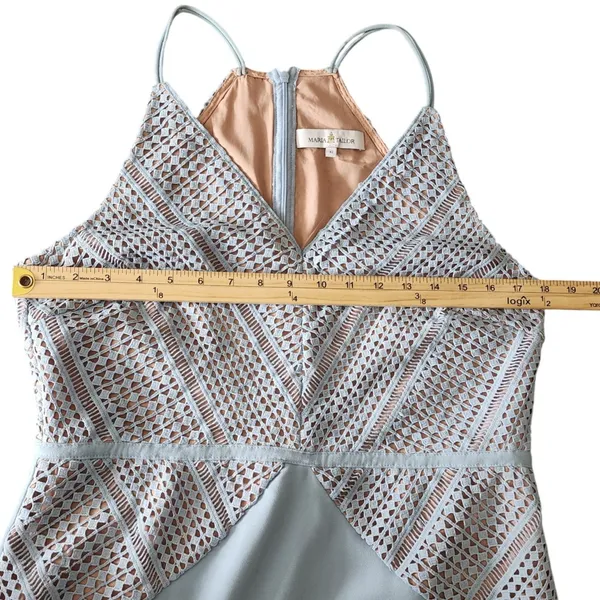 Maria Tailor Daeva Sheath Cocktail Dress Women 42 Pastel Blue Halter Midi - Image 7